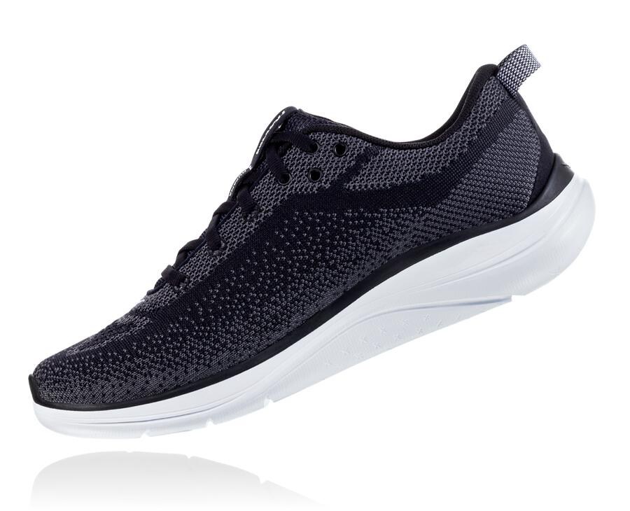 Hoka One One Running Shoes Mens Black/White - Hupana Flow - 74529YZSU